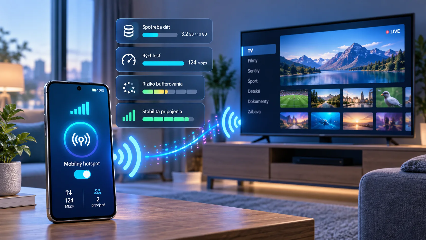 IPTV cez mobilný hotspot: spotreba dát, rýchlosť a stabilita