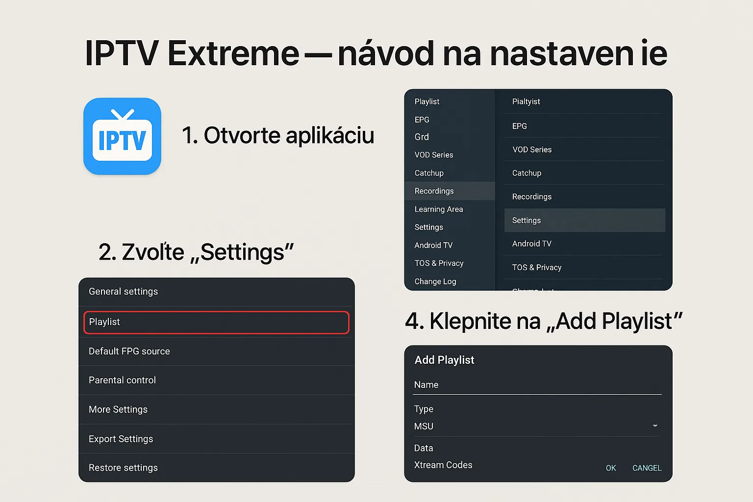 IPTV Extreme — návod na nastavenie